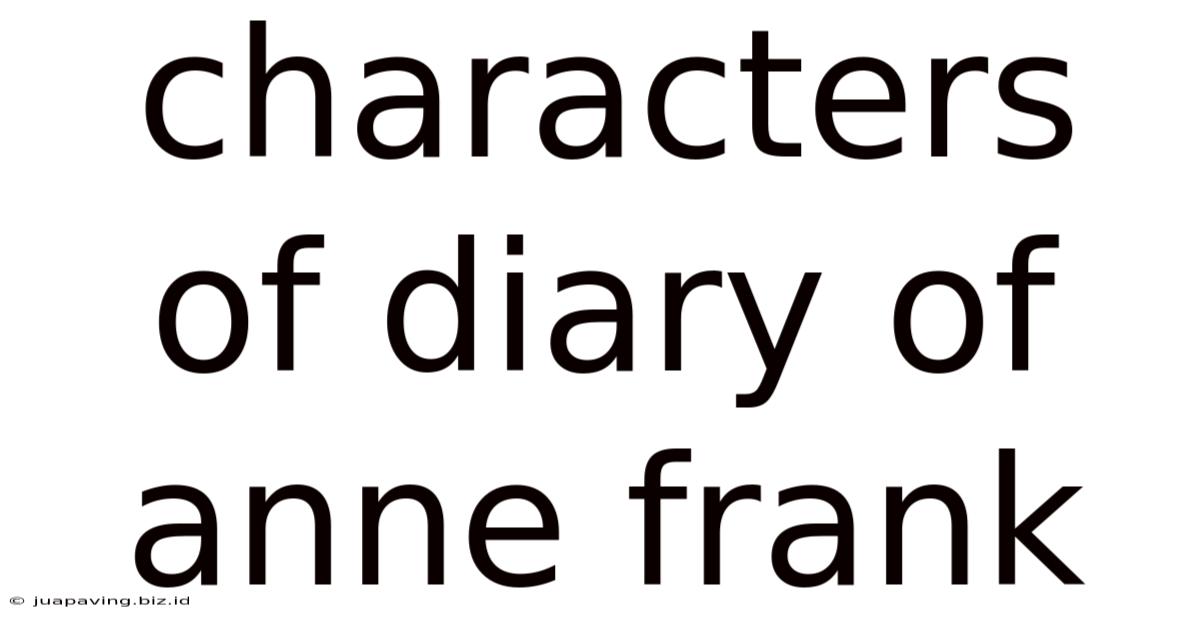 Characters Of Diary Of Anne Frank
