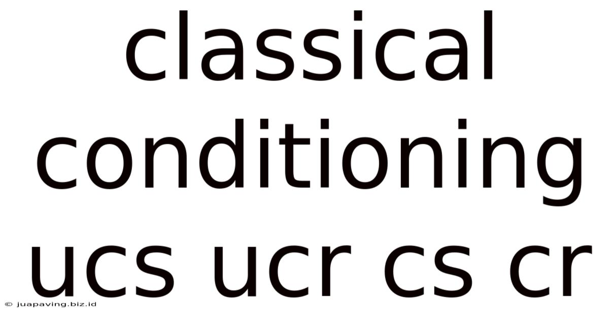 Classical Conditioning Ucs Ucr Cs Cr