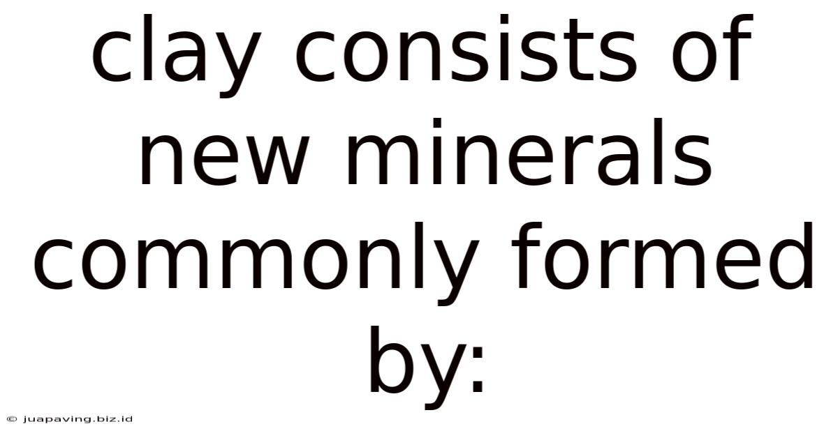 Clay Consists Of New Minerals Commonly Formed By: