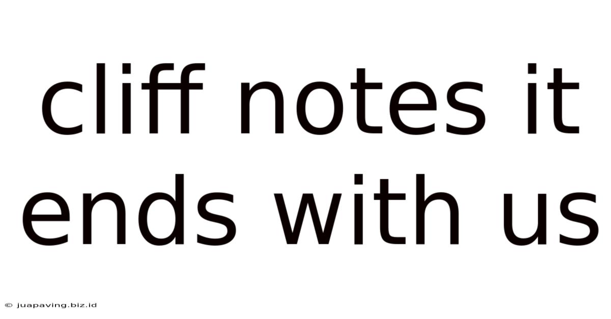 Cliff Notes It Ends With Us