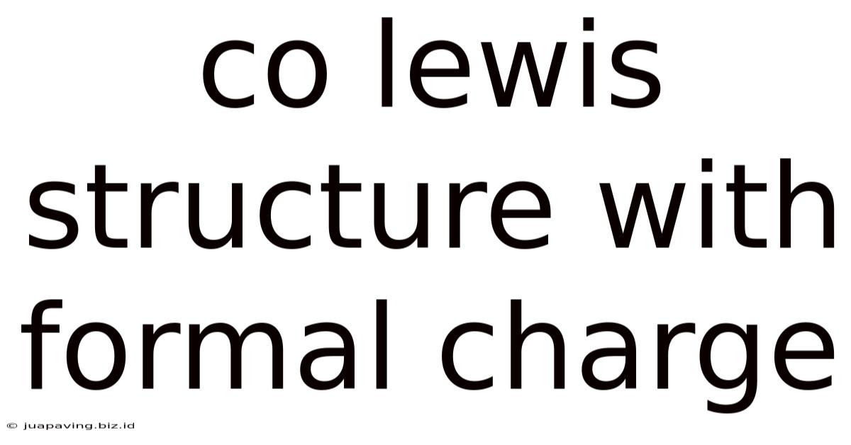 Co Lewis Structure With Formal Charge