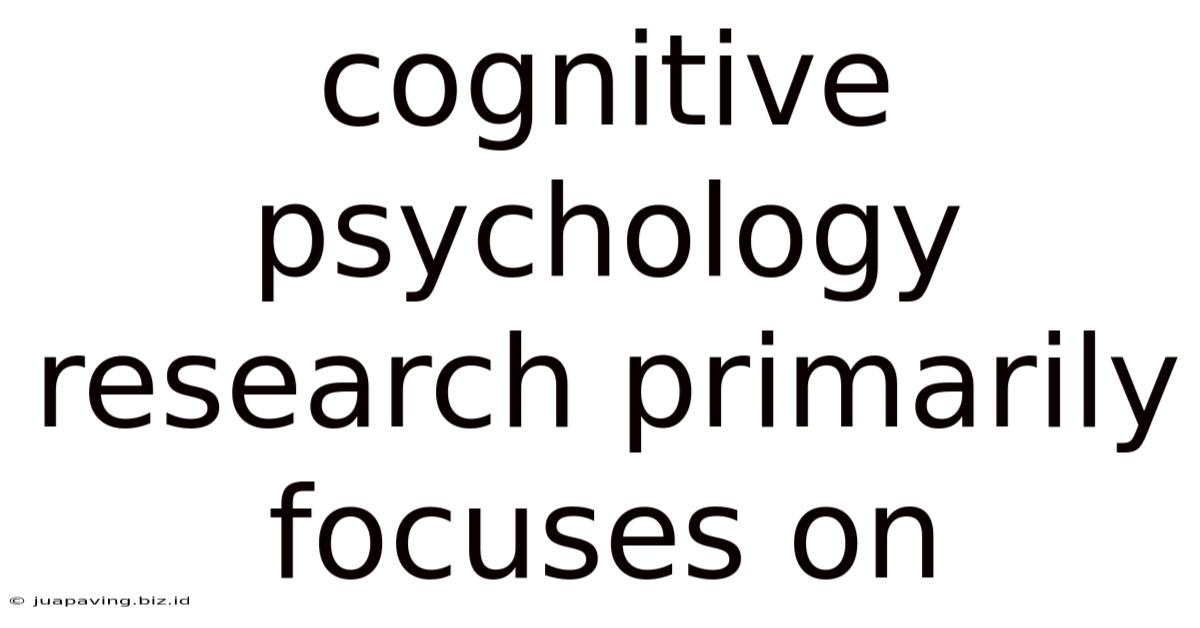 Cognitive Psychology Research Primarily Focuses On