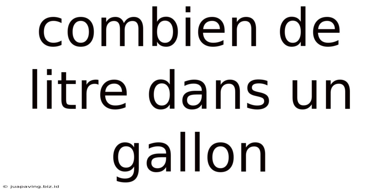 Combien De Litre Dans Un Gallon