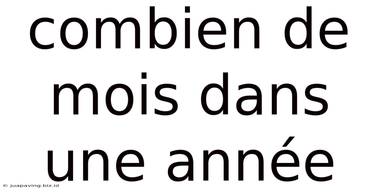 Combien De Mois Dans Une Année