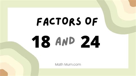 Common Factors Of 18 And 24