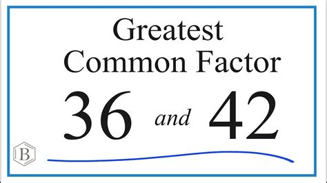 Common Factors Of 36 And 42