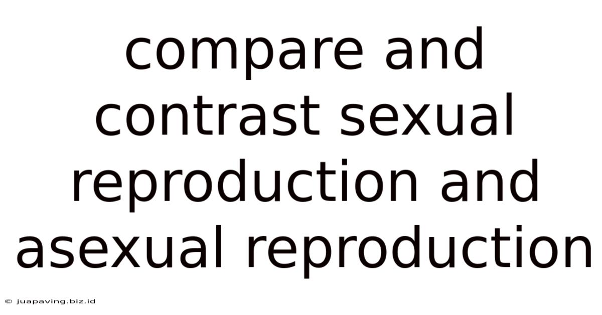Compare And Contrast Sexual Reproduction And Asexual Reproduction