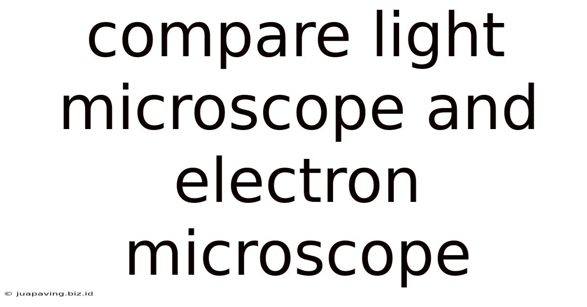Compare Light Microscope And Electron Microscope