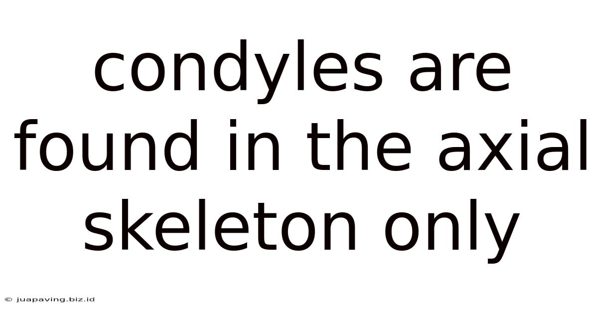 Condyles Are Found In The Axial Skeleton Only