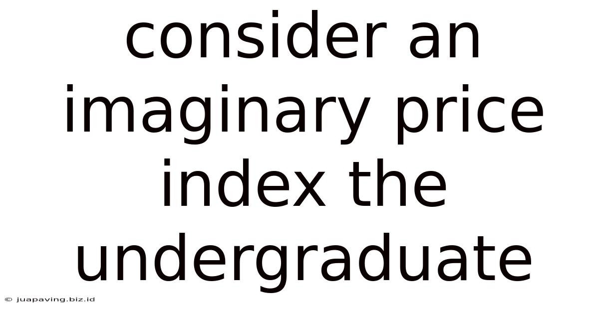 Consider An Imaginary Price Index The Undergraduate