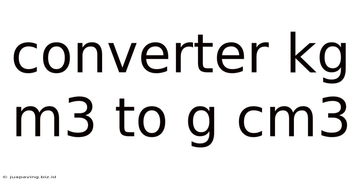 Converter Kg M3 To G Cm3
