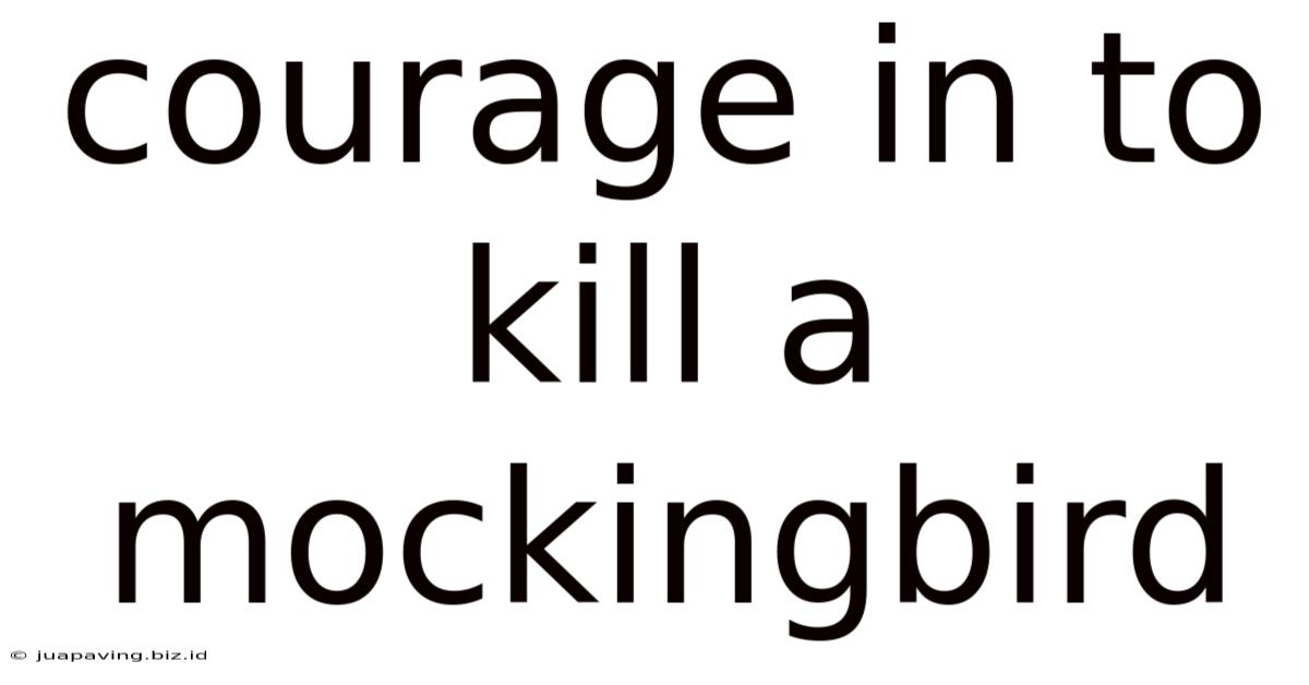 Courage In To Kill A Mockingbird