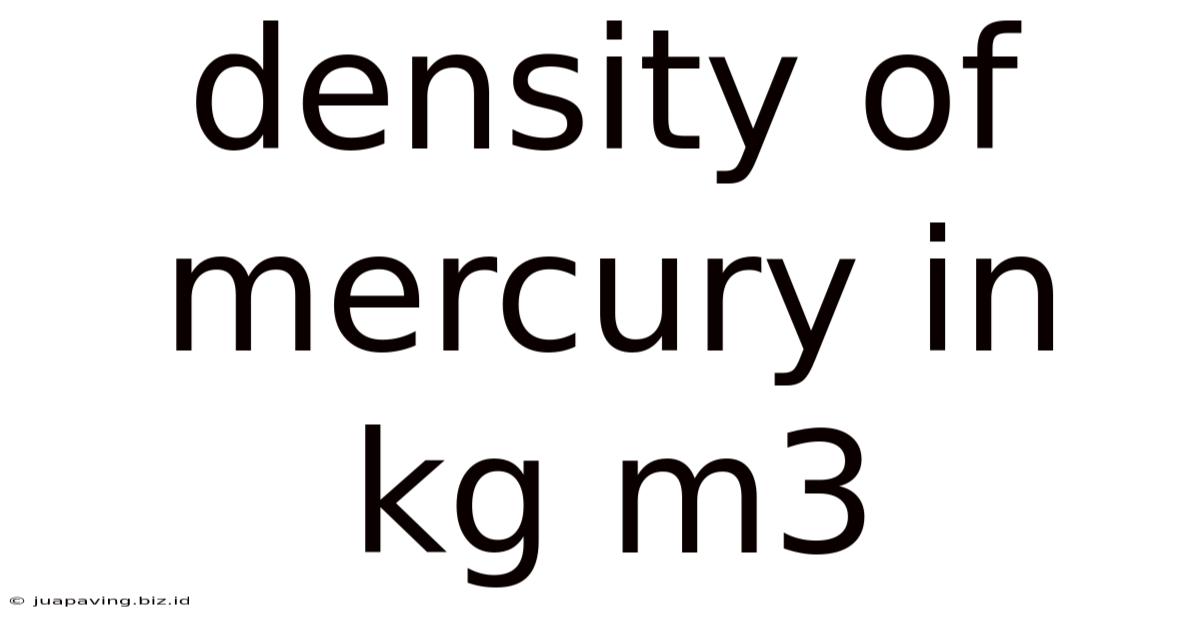 Density Of Mercury In Kg M3