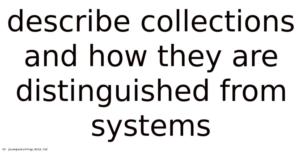 Describe Collections And How They Are Distinguished From Systems