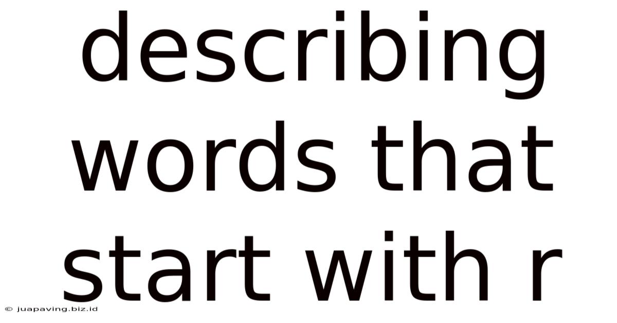 Describing Words That Start With R