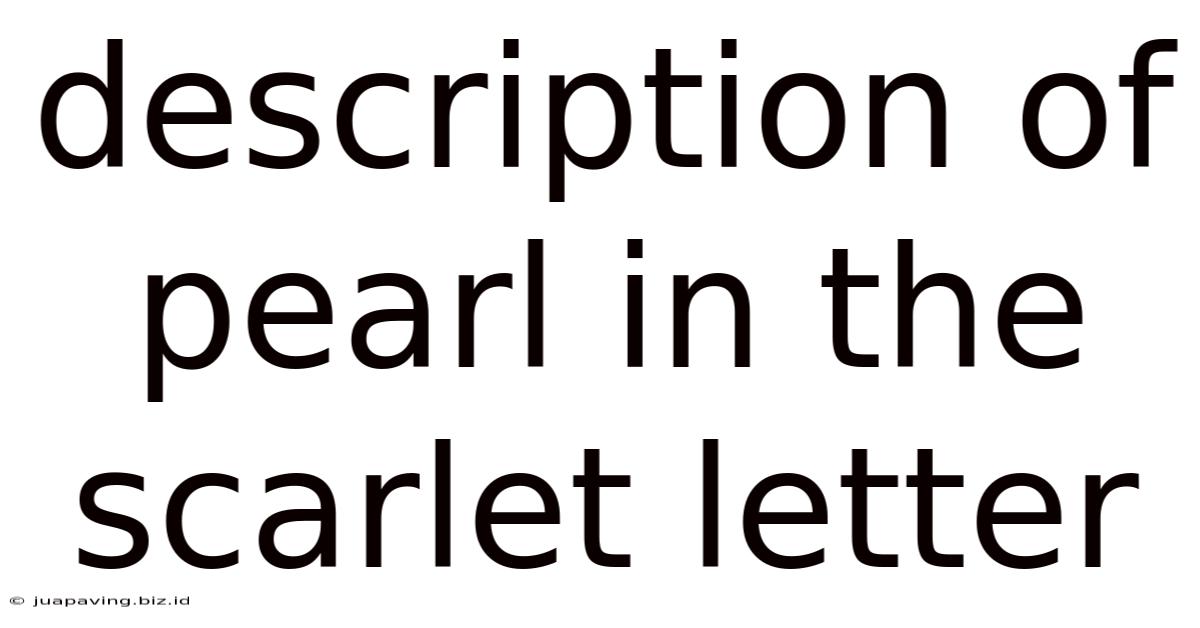 Description Of Pearl In The Scarlet Letter
