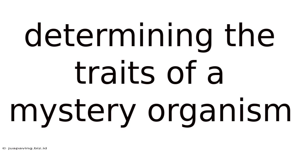 Determining The Traits Of A Mystery Organism