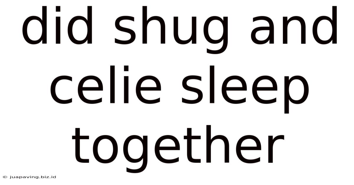 Did Shug And Celie Sleep Together