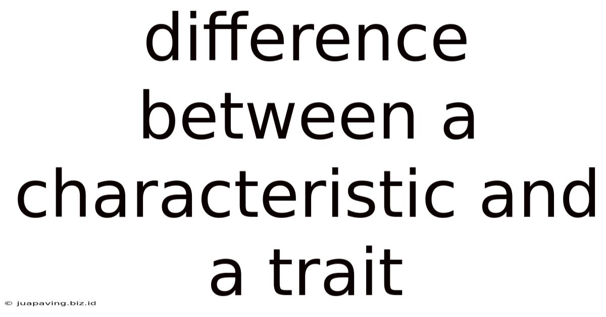 Difference Between A Characteristic And A Trait