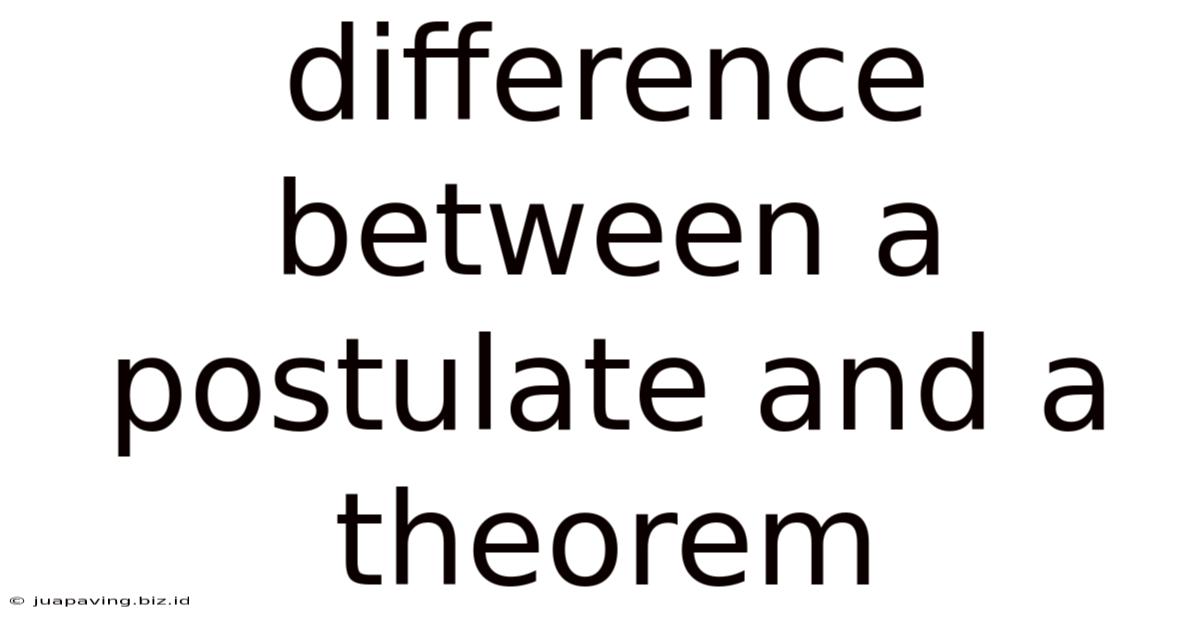 Difference Between A Postulate And A Theorem