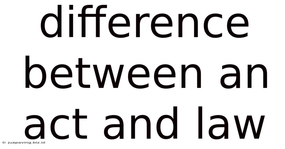 Difference Between An Act And Law
