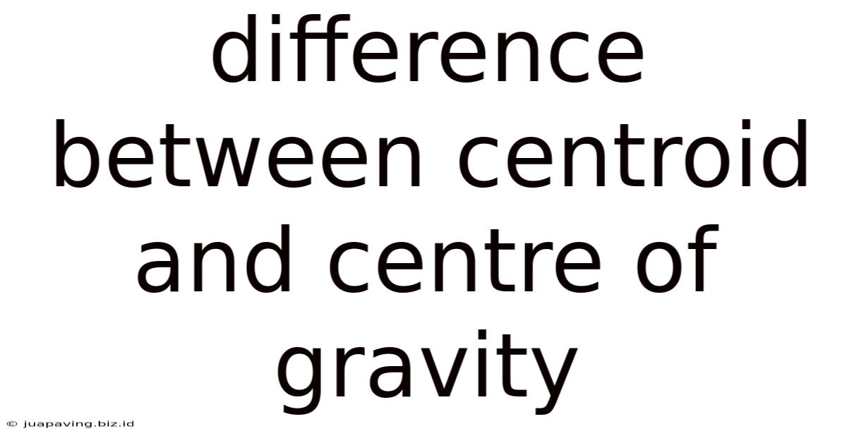 Difference Between Centroid And Centre Of Gravity