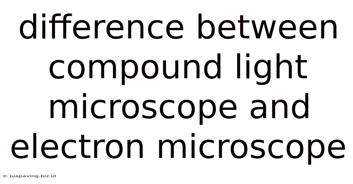 Difference Between Compound Light Microscope And Electron Microscope