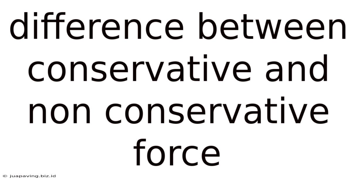 Difference Between Conservative And Non Conservative Force