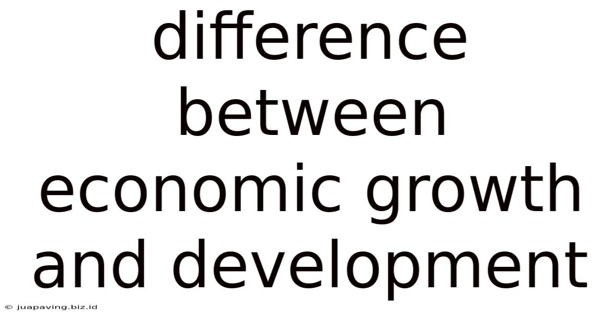 Difference Between Economic Growth And Development