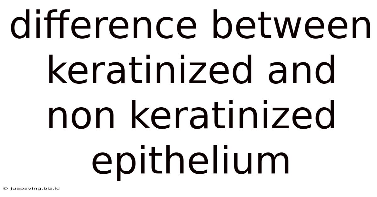 Difference Between Keratinized And Non Keratinized Epithelium