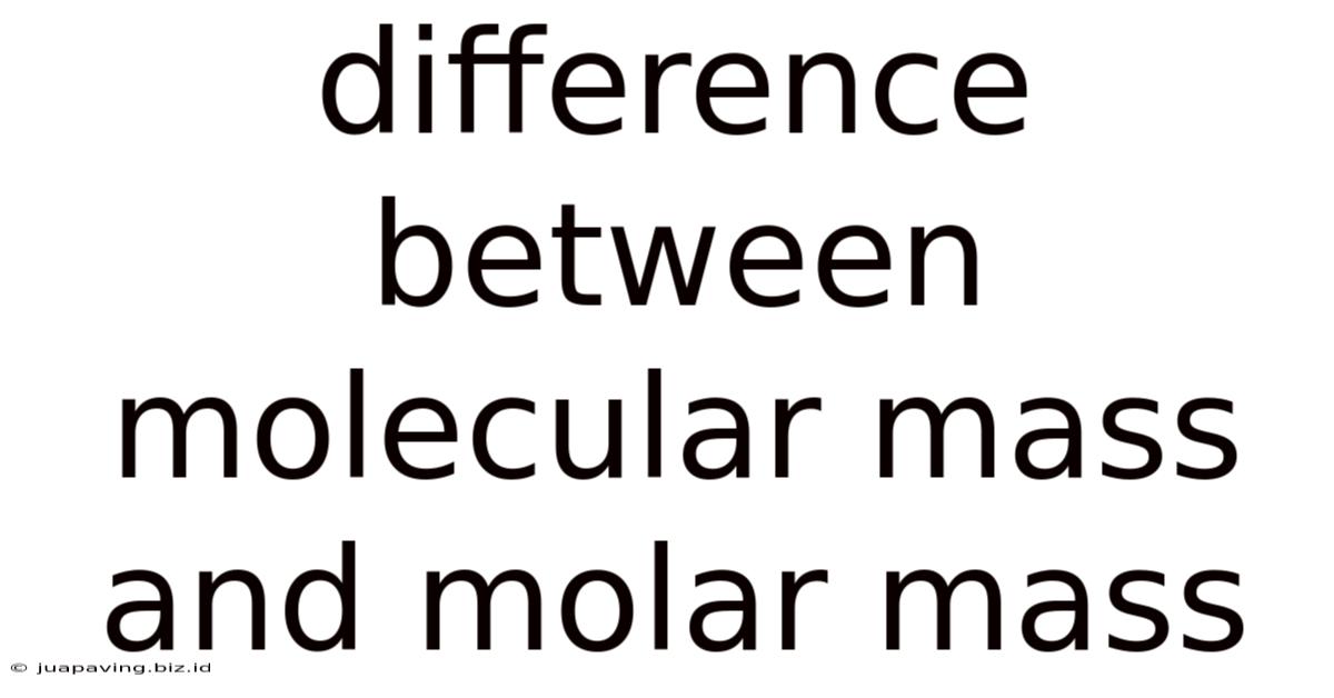 Difference Between Molecular Mass And Molar Mass