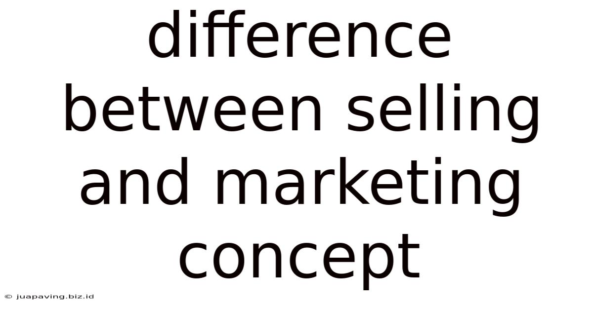 Difference Between Selling And Marketing Concept