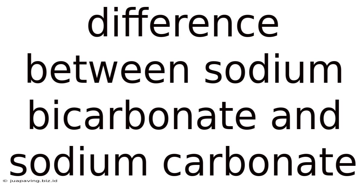 Difference Between Sodium Bicarbonate And Sodium Carbonate