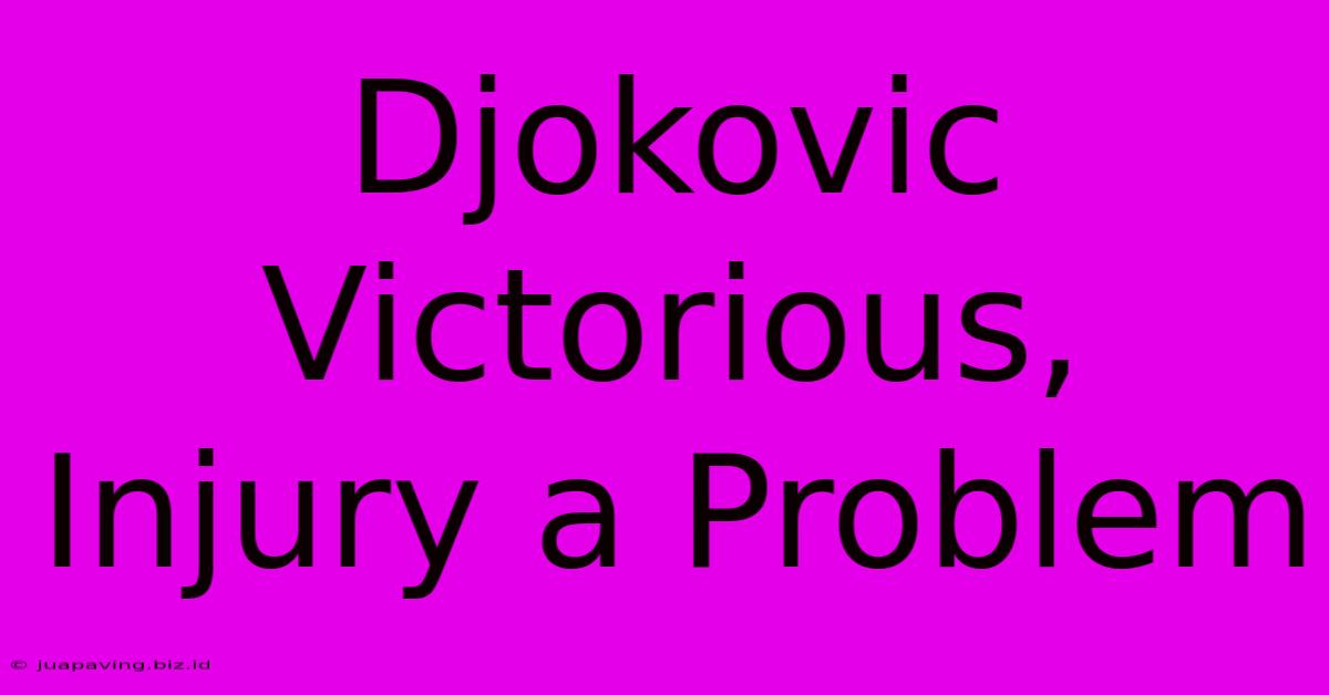 Djokovic Victorious, Injury A Problem