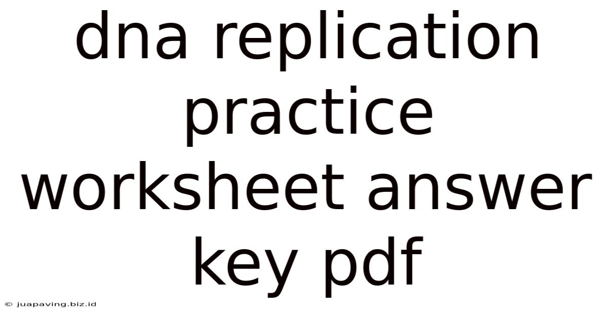 Dna Replication Practice Worksheet Answer Key Pdf