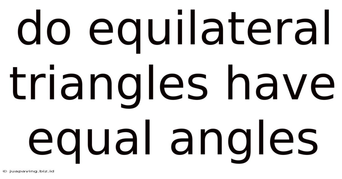 Do Equilateral Triangles Have Equal Angles