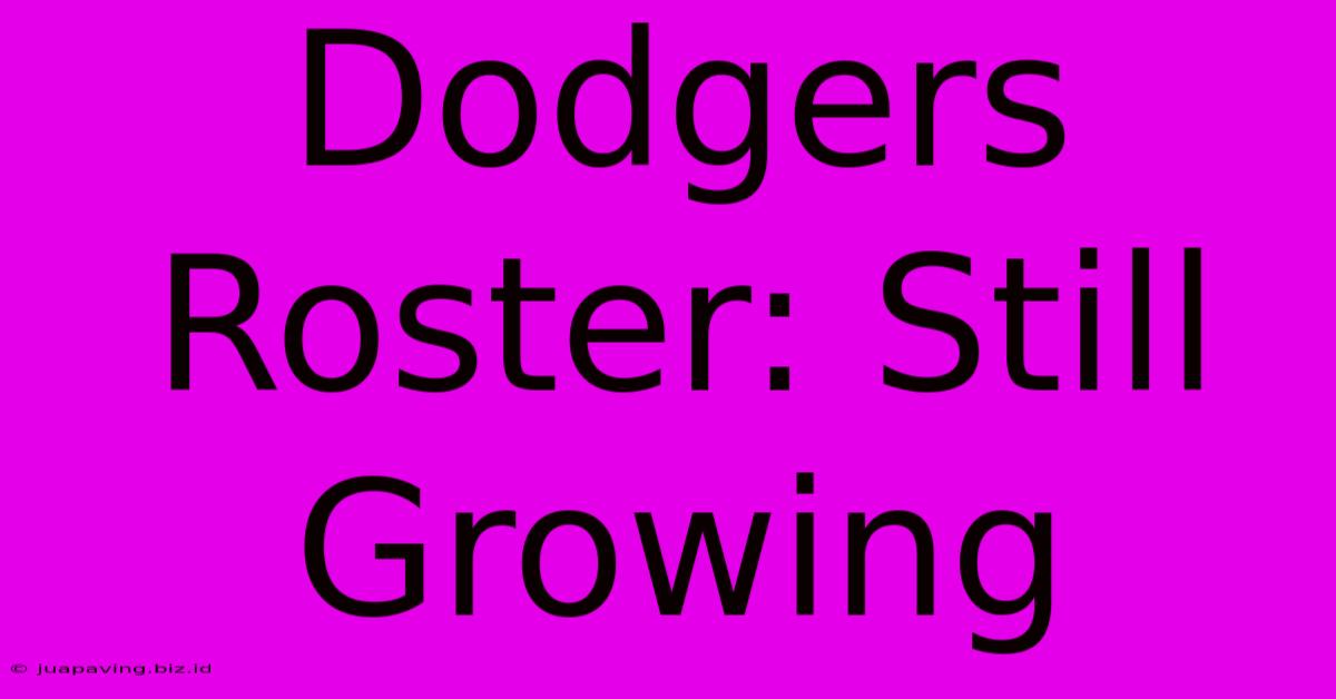 Dodgers Roster: Still Growing