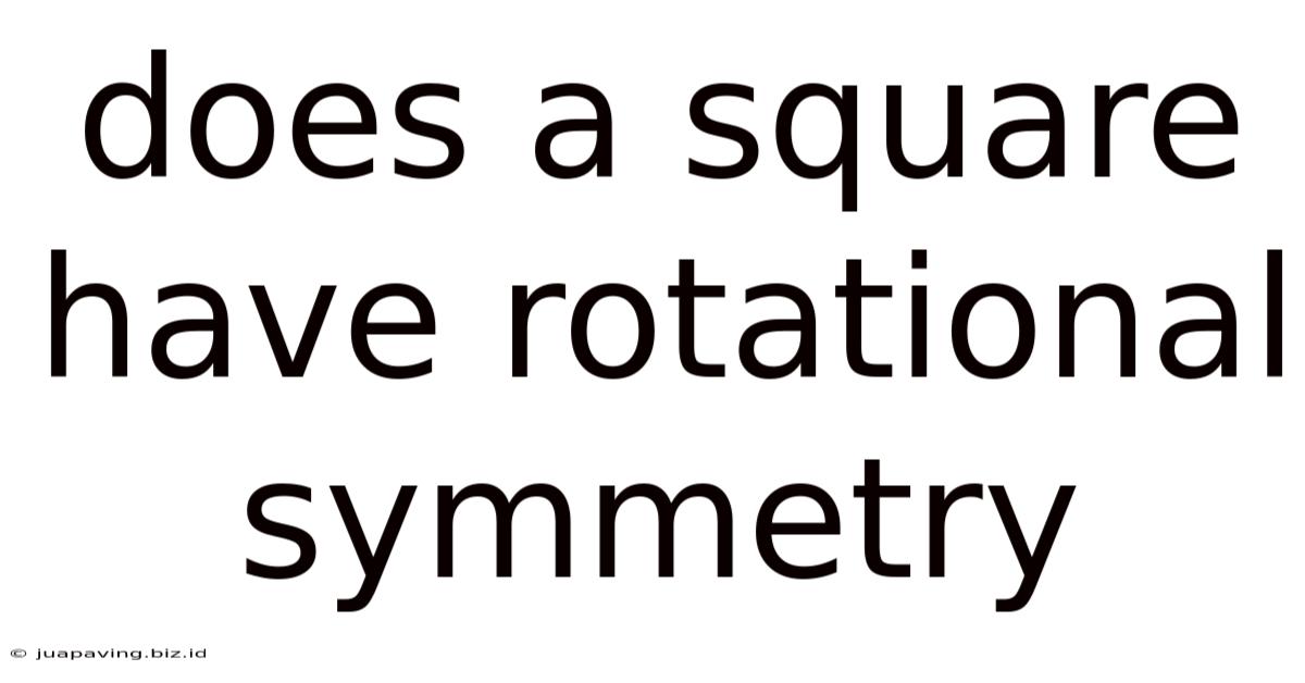Does A Square Have Rotational Symmetry