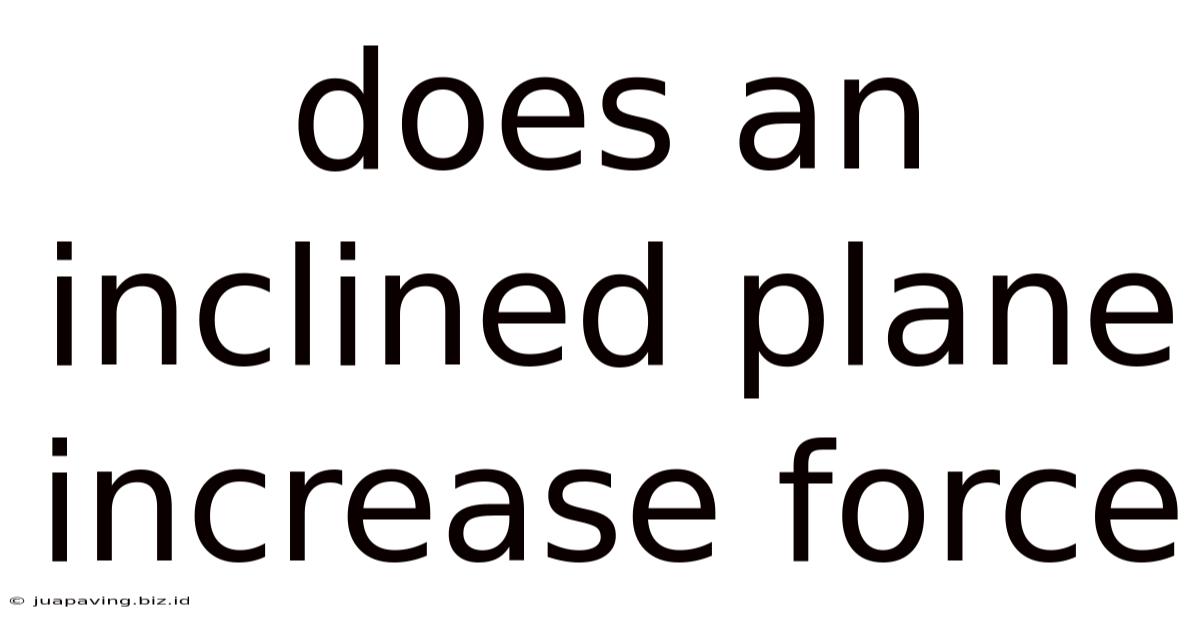 Does An Inclined Plane Increase Force