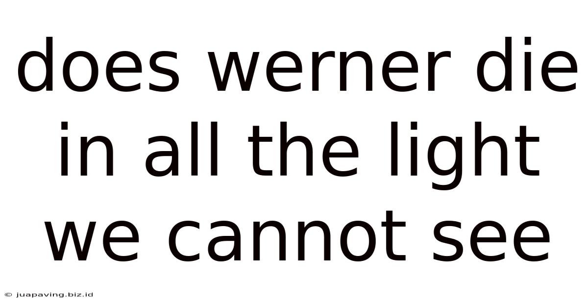 Does Werner Die In All The Light We Cannot See