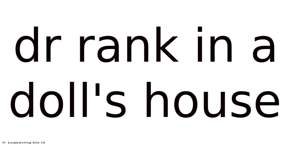 Dr Rank In A Doll's House