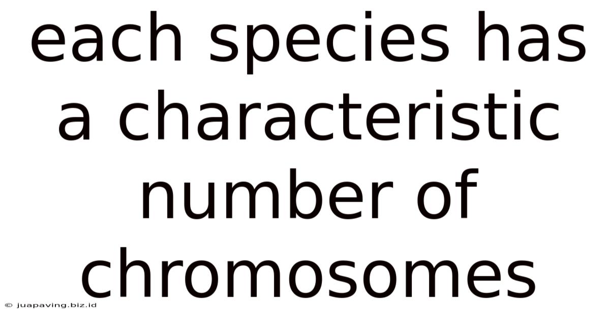 Each Species Has A Characteristic Number Of Chromosomes