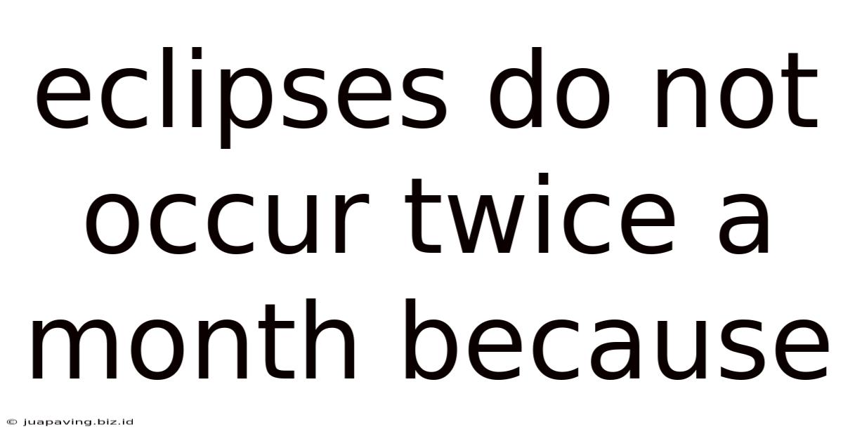 Eclipses Do Not Occur Twice A Month Because