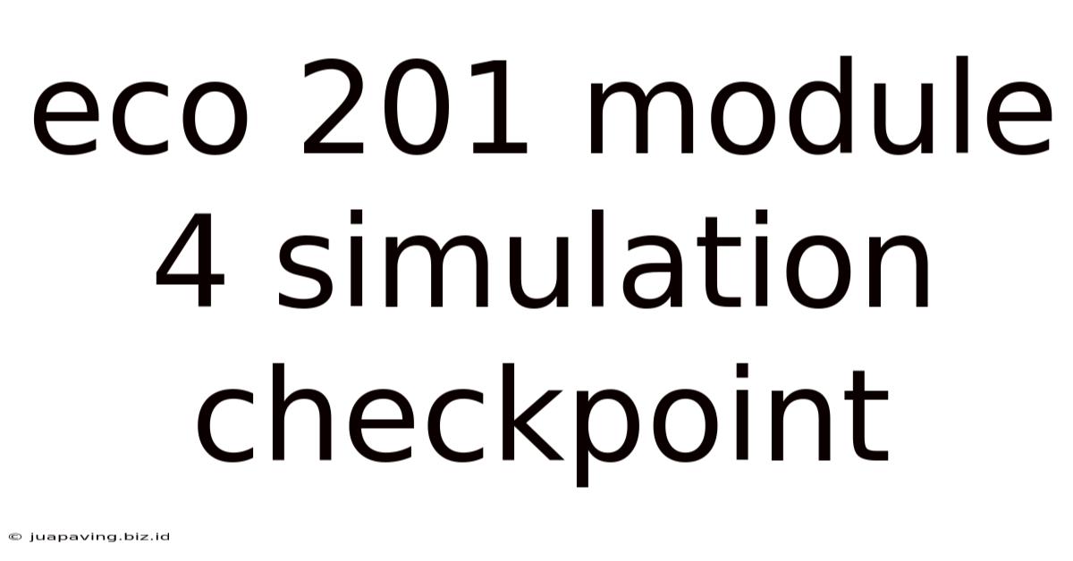 Eco 201 Module 4 Simulation Checkpoint