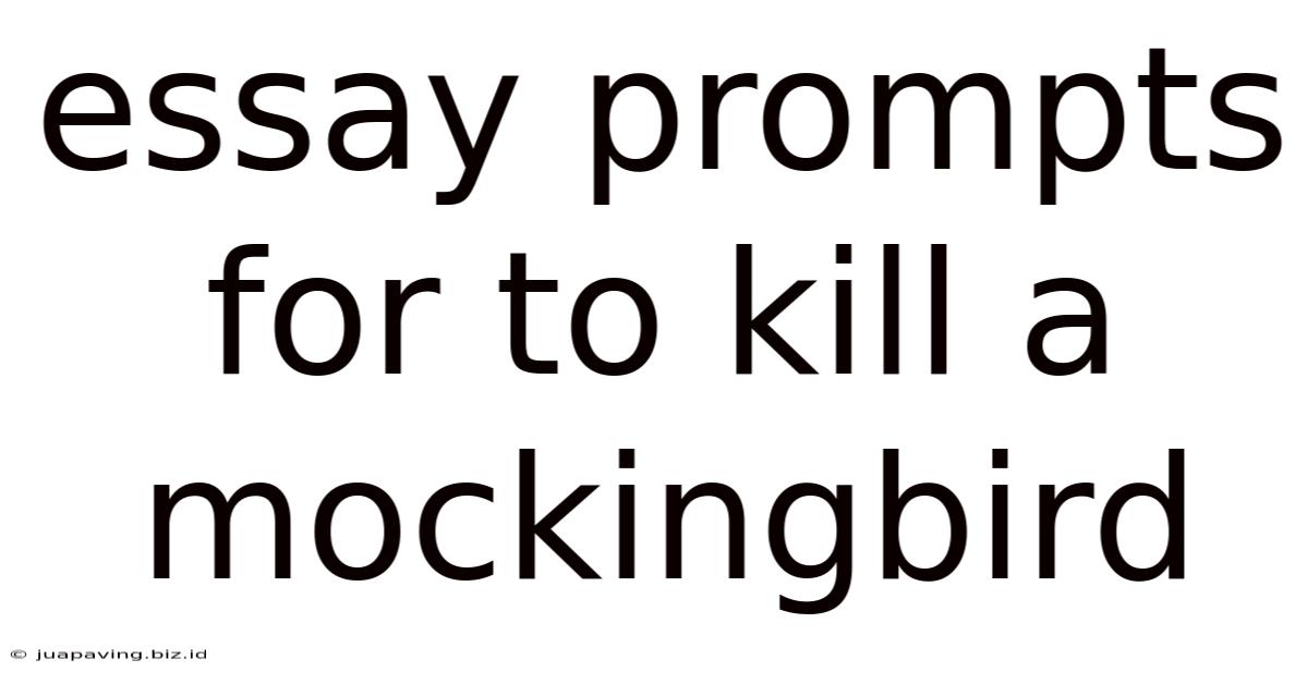 Essay Prompts For To Kill A Mockingbird