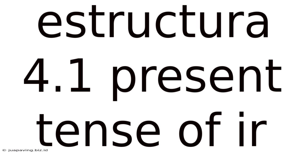 Estructura 4.1 Present Tense Of Ir