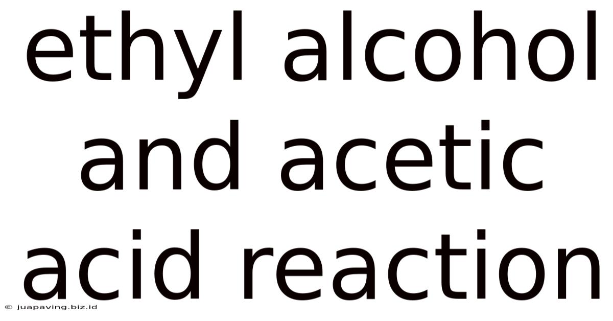 Ethyl Alcohol And Acetic Acid Reaction