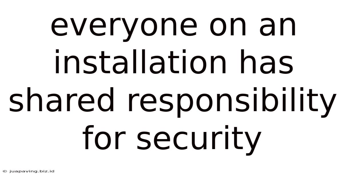 Everyone On An Installation Has Shared Responsibility For Security.
