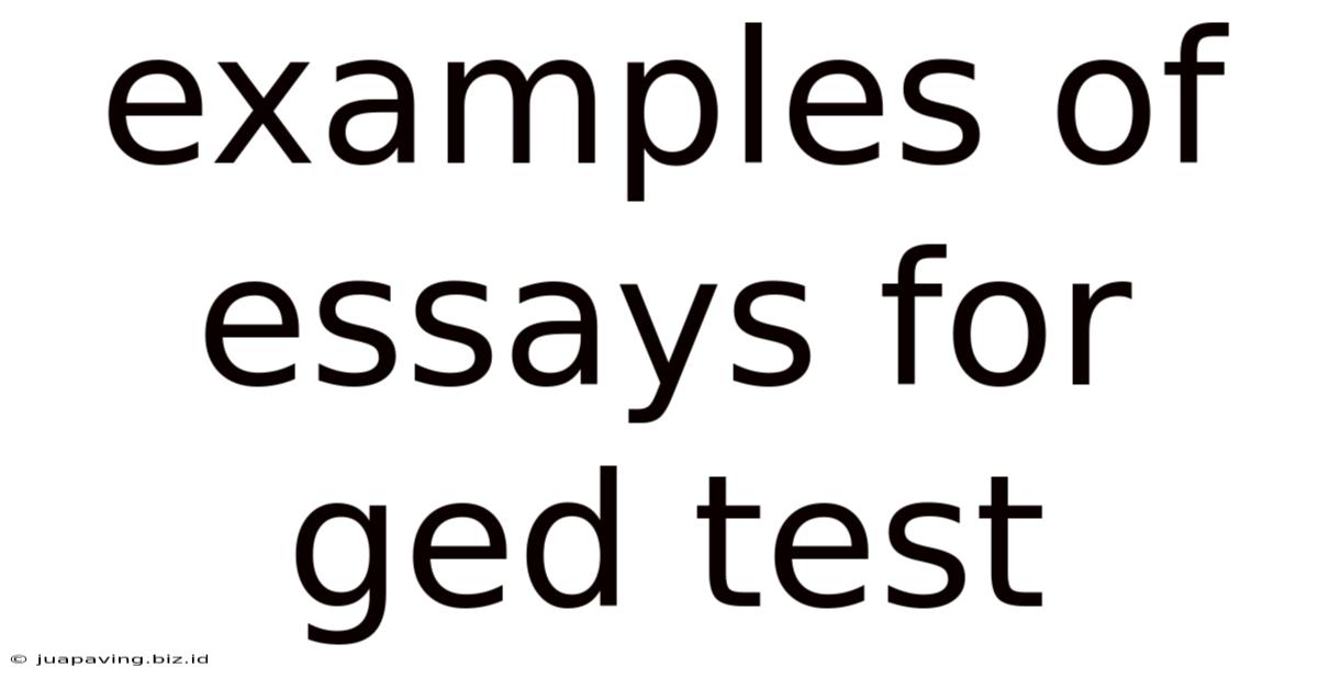 Examples Of Essays For Ged Test