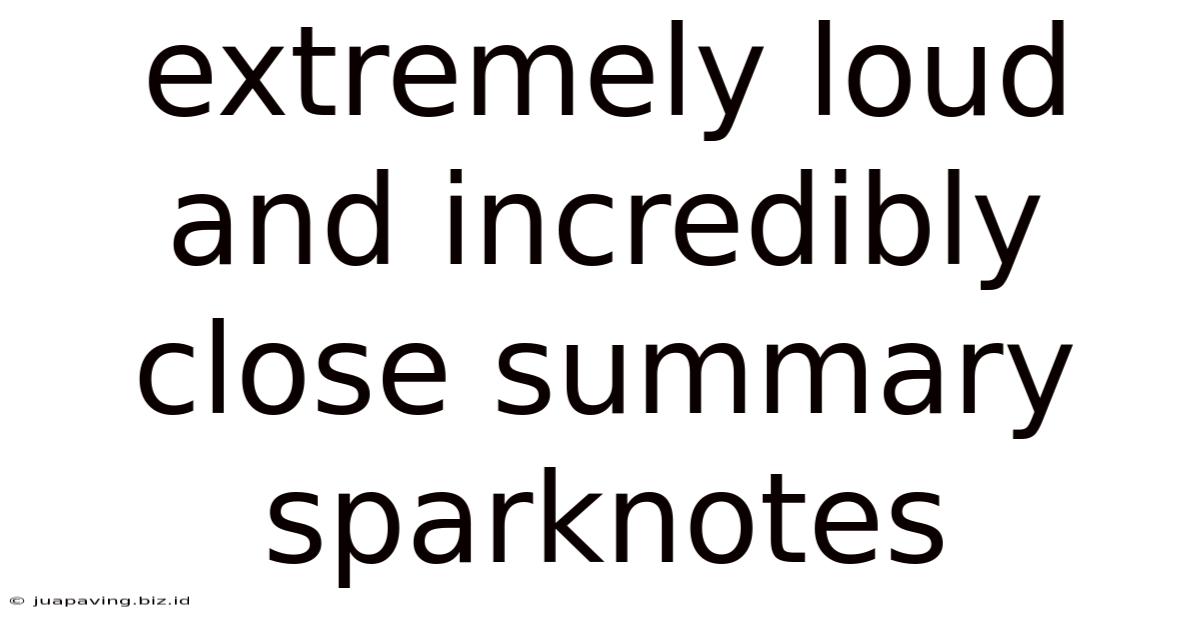 Extremely Loud And Incredibly Close Summary Sparknotes